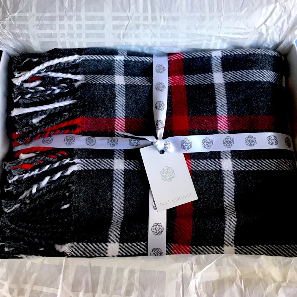 NWT Boll & Branch Heathered Twill Blanket Scarf